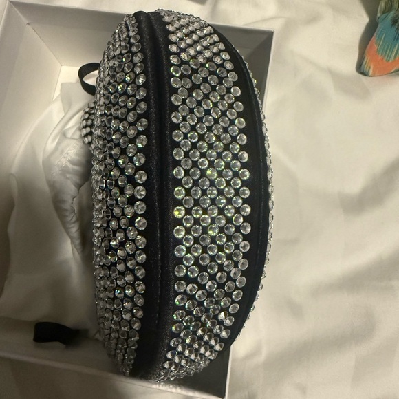 JW PEI Abacus Artificial Crystal Mini Top Handle Bag - Black - Picture 3 of 8